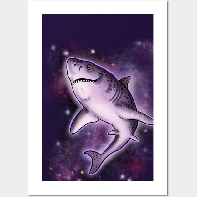 Purple Shark Wall Art by InkyMcStapleface